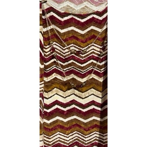 Alfred Dunner Woman Geometric Print Round Neck Tunic 2 Necklaces Size 2x - Picture 2 of 9